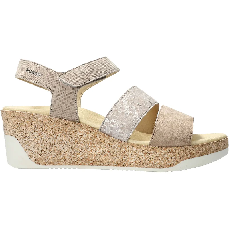 sandals with stylish buckle closureWomen's Mephisto Gianna Light Taupe Suede/Leather