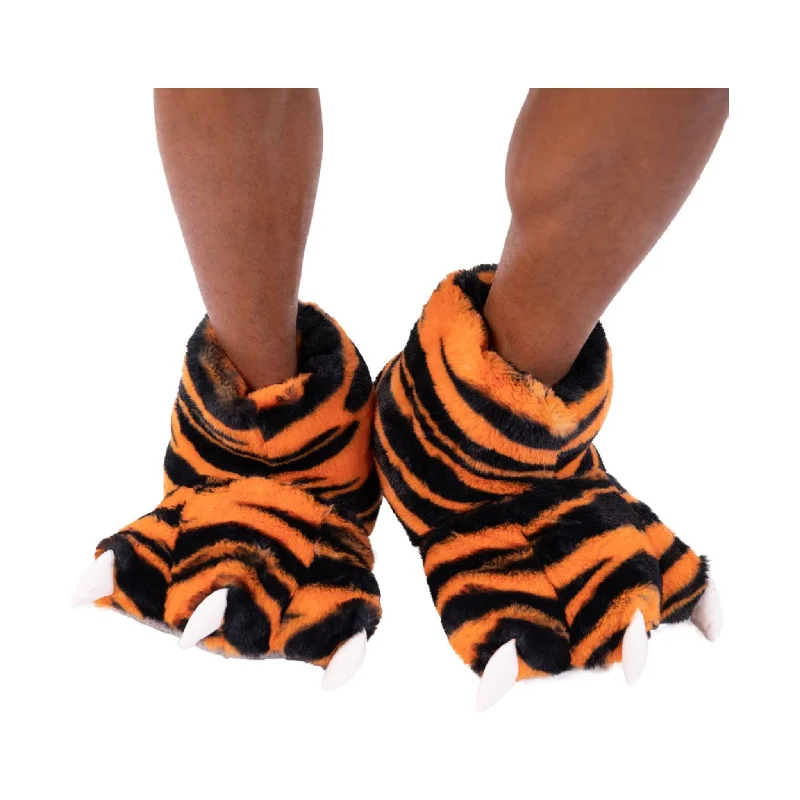 slippers for women with breathable solesslippers for women with breathable lining -Lazy One Tiger Paw Slippers - Orange & Black