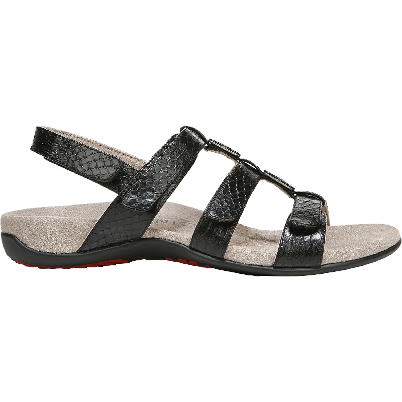 sandals for casual summer nightsWomen's Vionic Amber Black Snake Synthetic