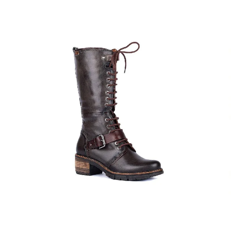 Classic boots with versatile appeal for any occasionPikolinos San Sebastia W1T-9624 Ladies Lead Leather Zip & Lace Mid-Calf Boots