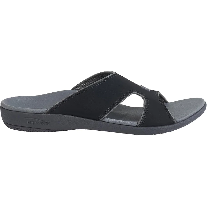 sandals for sunny summer strollsMen's Spenco Kholo Plus Carbon/Pewter Synthetic