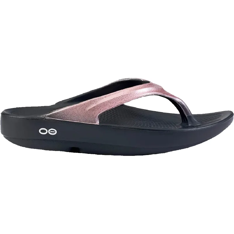 sandals for the outdoor enthusiastWomen's OOFOS OOlala Luxe Rose Sparkle Synthetic