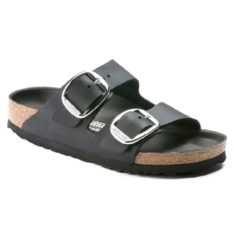 sandals with a soft padded insoleBirkenstock Arizona Big Buckle Oiled Leather Black