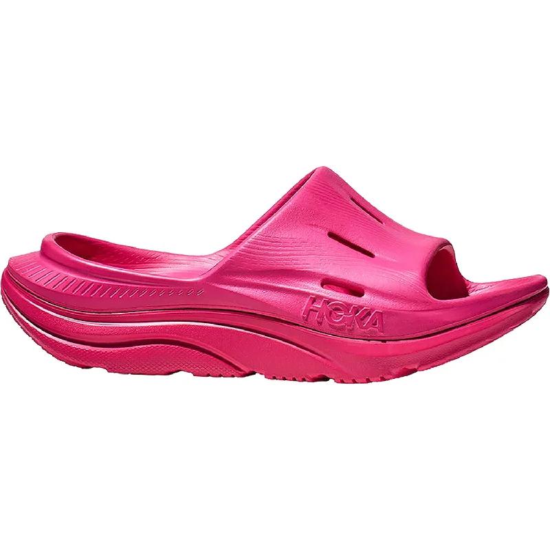 sandals for outdoor adventuresUnisex Hoka Ora Recovery Slide 3 Pink Yarrow EVA