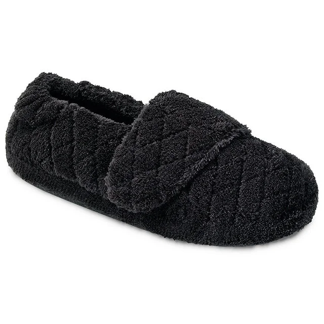 slippers for use on cold mornings and nightsslippers for men with soft fabric lining -Acorn Spa Wrap Slippers in Black (Women's)