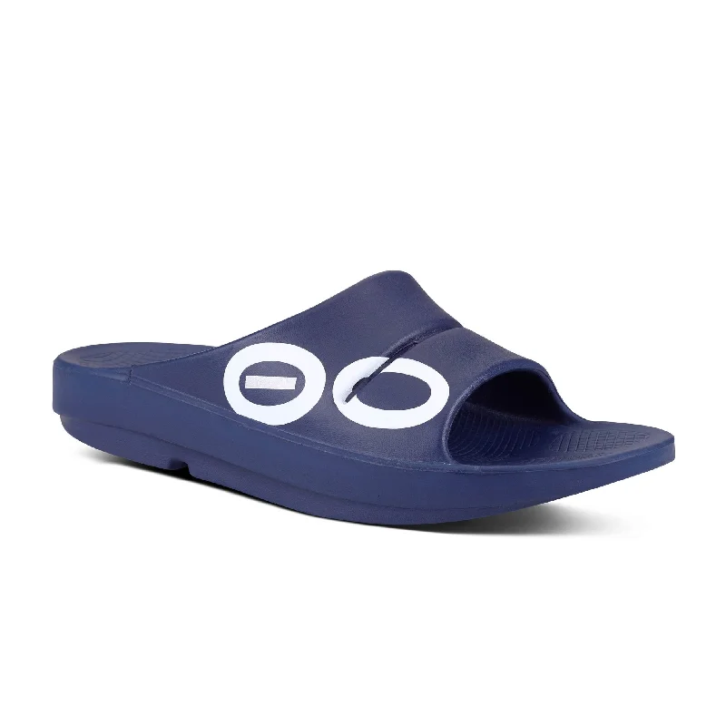 sandals for tropical beach vacationsOOahh Unisex Sport Slide Navy - Navy/White