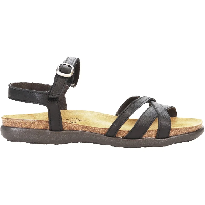 sandals for exploring coastal destinationsWomen's Naot Patricia Soft Black Leather