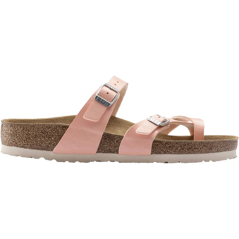 adjustable sandals for womenWomen's Birkenstock Mayari Graceful Coral Peach Birko-Flor