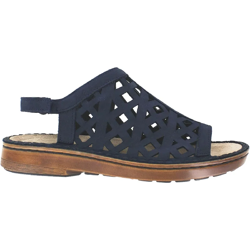 sandals for luxury vacation adventuresWomen's Naot Amadora Navy Velvet Nubuck