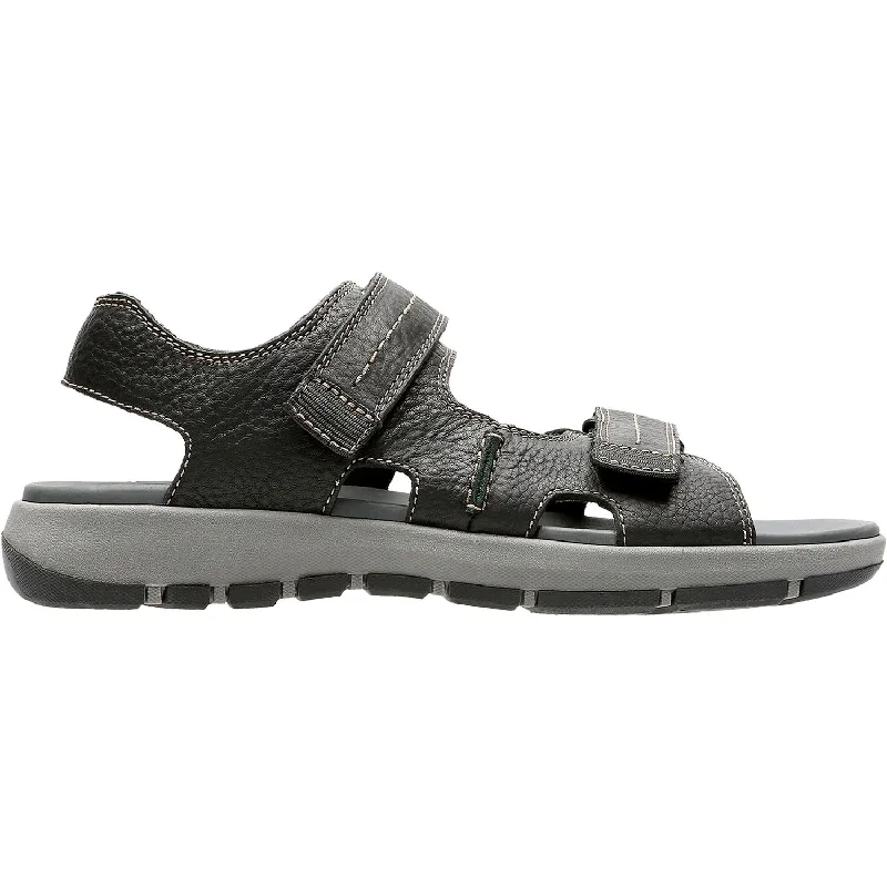 sandals for sunny beach adventuresMen's Clarks Brixby Shore Black Leather