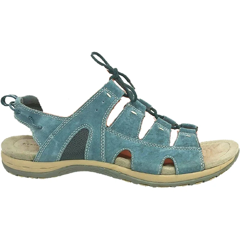 sandals with contoured footbedWomen's Earth Sassy Moroccan Blue Suede