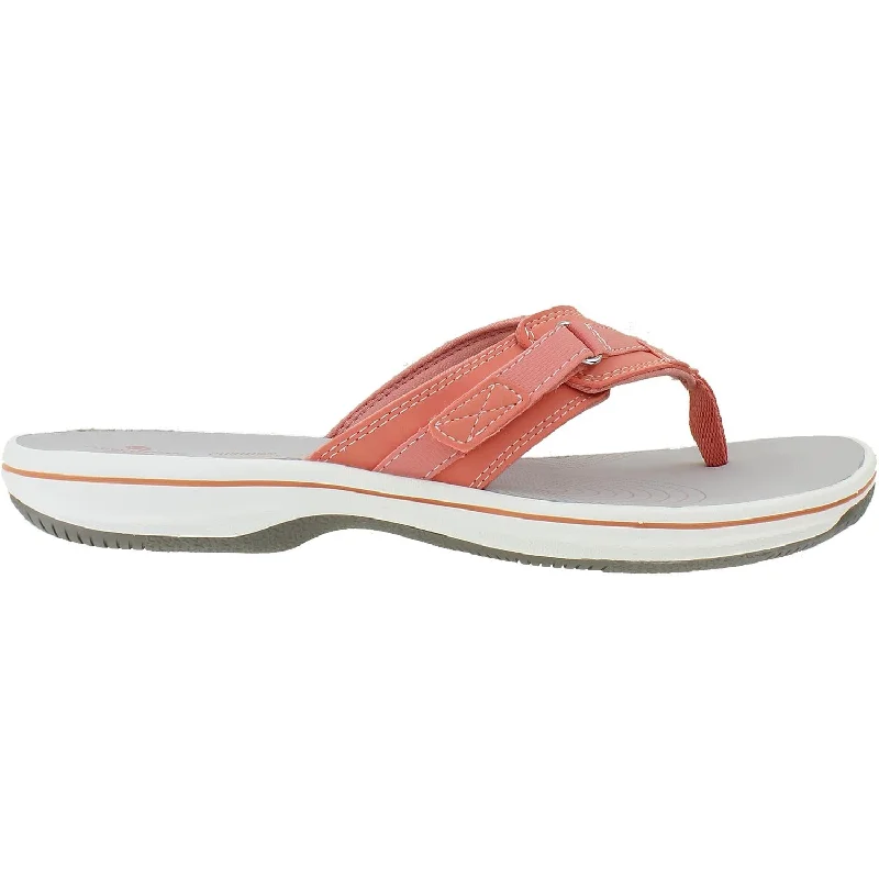 sandals for evening outdoor eventsWomen's Clarks Cloudsteppers Breeze Sea Coral Synthetic