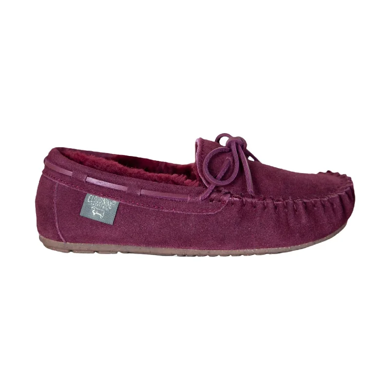 slippers for seniors with stabilityslippers for women with added support -Cloud Nine Women's Moccasins Slippers - Burgundy