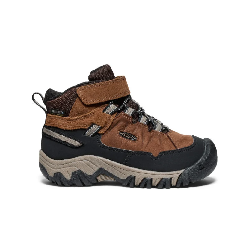 Warm winter boots with thick insulation for cold weatherLittle Kids' Targhee IV Waterproof Hiking Boot  |  Bison/Brindle