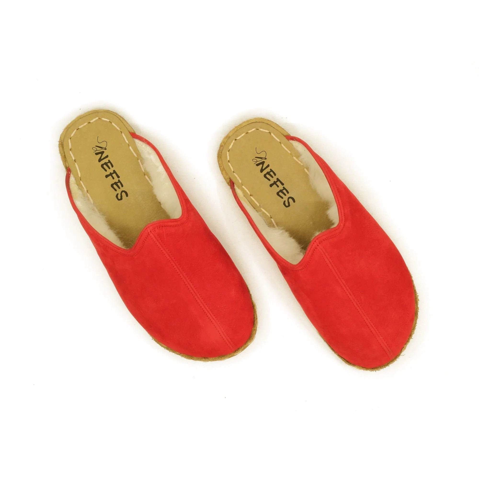 slippers for daily comfortslippers for men for quick trips outside -Winter Red Sheepskin Barefoot Slippers