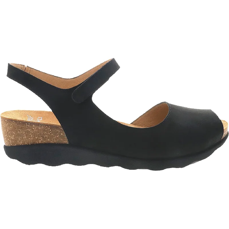 sandals with extra footbed cushioningWomen's Dansko Marcy Black Milled Nubuck