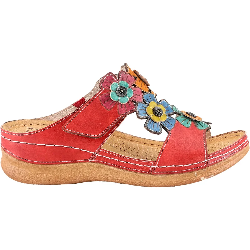 sandals for stylish beach vacationsWomen's L'Artiste by Spring Step Izna Red Multi Leather