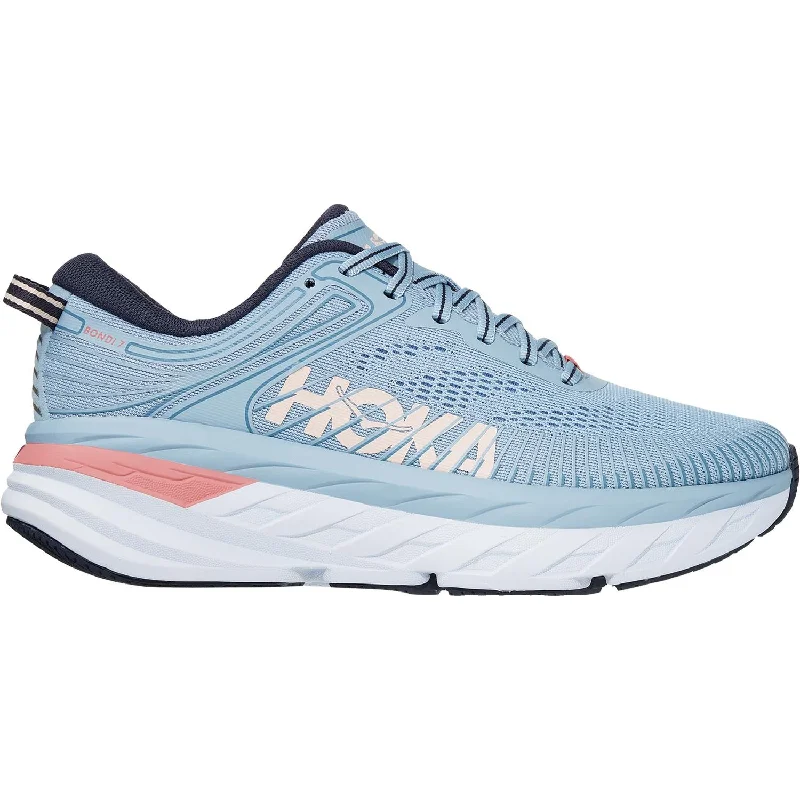 athletic shoes with reinforced toe protectionWomen's Hoka One One Bondi 7 Blue Fog/Ombre Blue Mesh