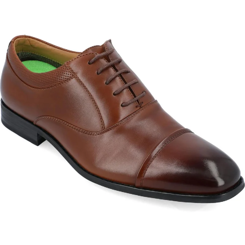 Vance Co. Mens Faux Leather Block Heel Oxfords