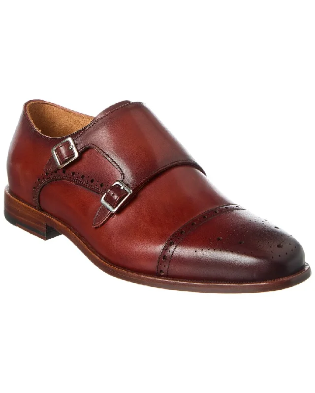 loafers for women with lightweight construction for all-day comfort-Curatore Cap Toe Double Monk Leather Loafer