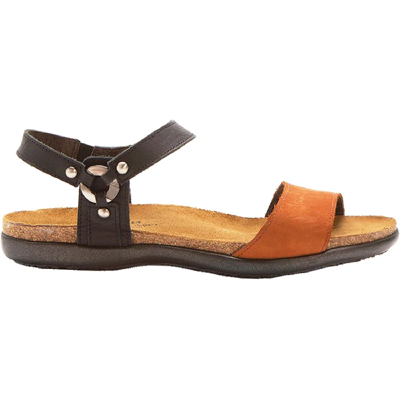 sandals for coastal walking tripsWomen's Naot Sabrina Jet Black Leather/Hawaiian Brown Nubuck