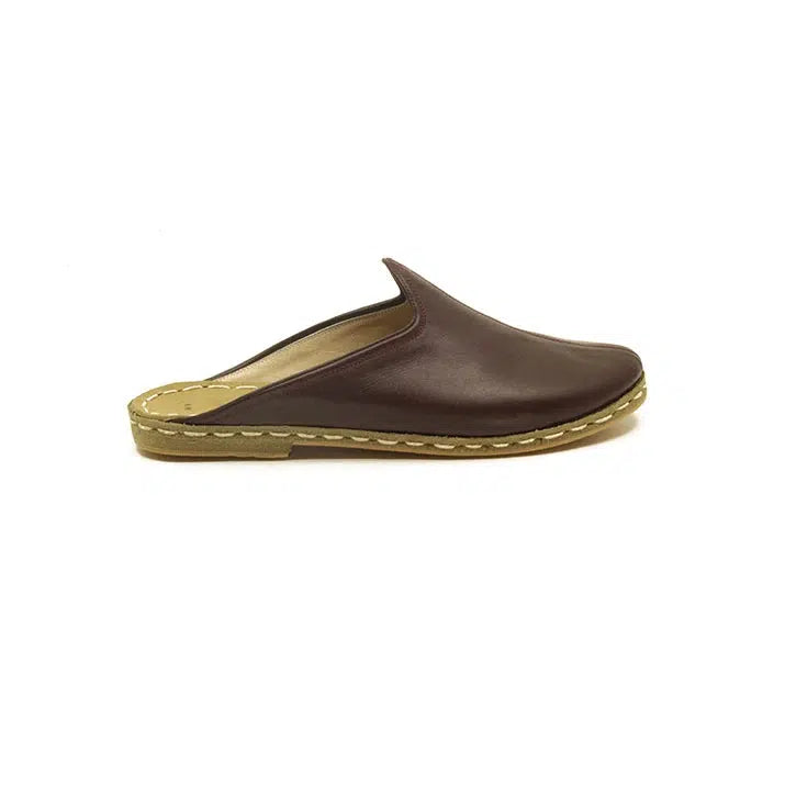 slippers for soft, padded comfortslippers for men for all-season use -Closed Toe Leather Men's Slippers Bitter Brown