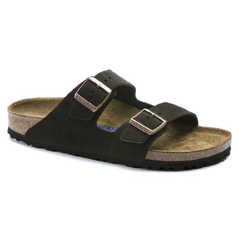 sandals for urban exploration comfortBirkenstock Arizona Suede Mocha Soft Footbed - Unisex