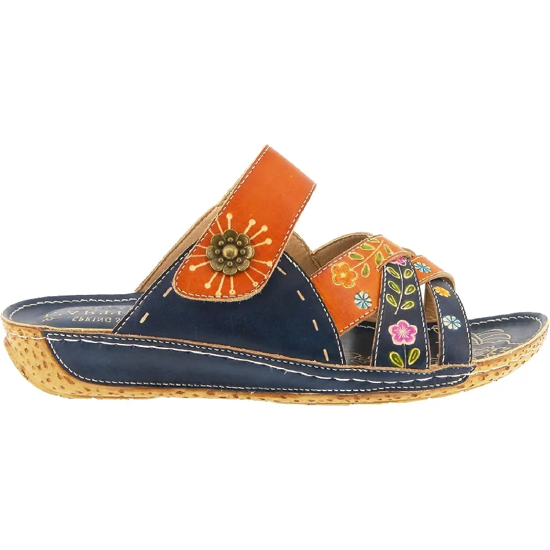 sandals with a soft padded insoleWomen's L'Artiste by Spring Step Leigh Navy Multi Leather