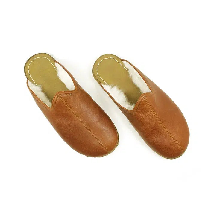 slippers for after-work relaxationslippers for women with stylish detailing -Men's Sheepskin Slippers Brown