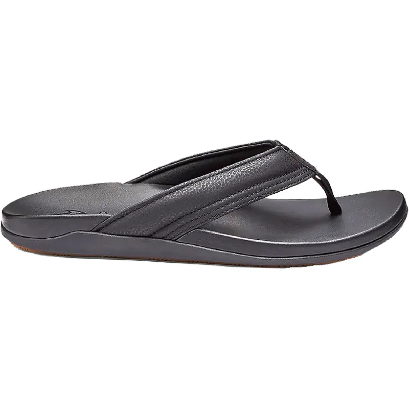 comfortable sandals for relaxed vacationsMen's OluKai Maha Black Synthetic