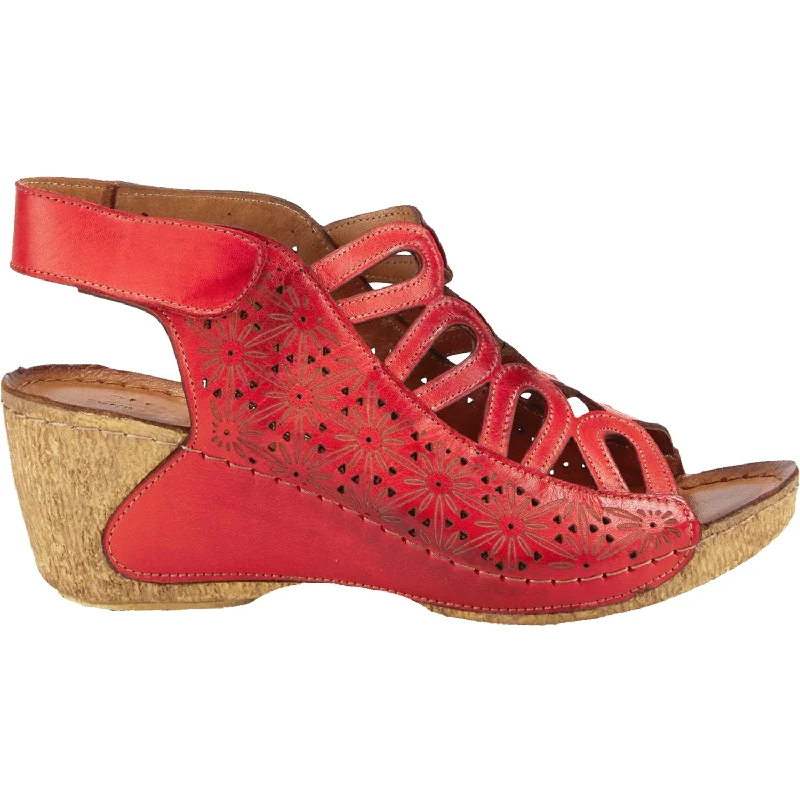 sandals with stylish designsWomen's Spring Step Inocencia Red Leather