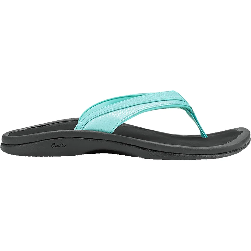 sandals for sunny afternoon strollsWomen's OluKai Ohana Sea Glass/Black Synthetic