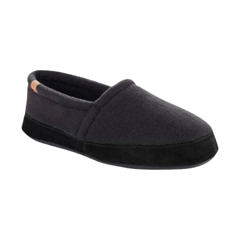 slippers with cozy fleece for winterslippers for women with plush inner sole -Acorn Men's Moc Slippers - Black