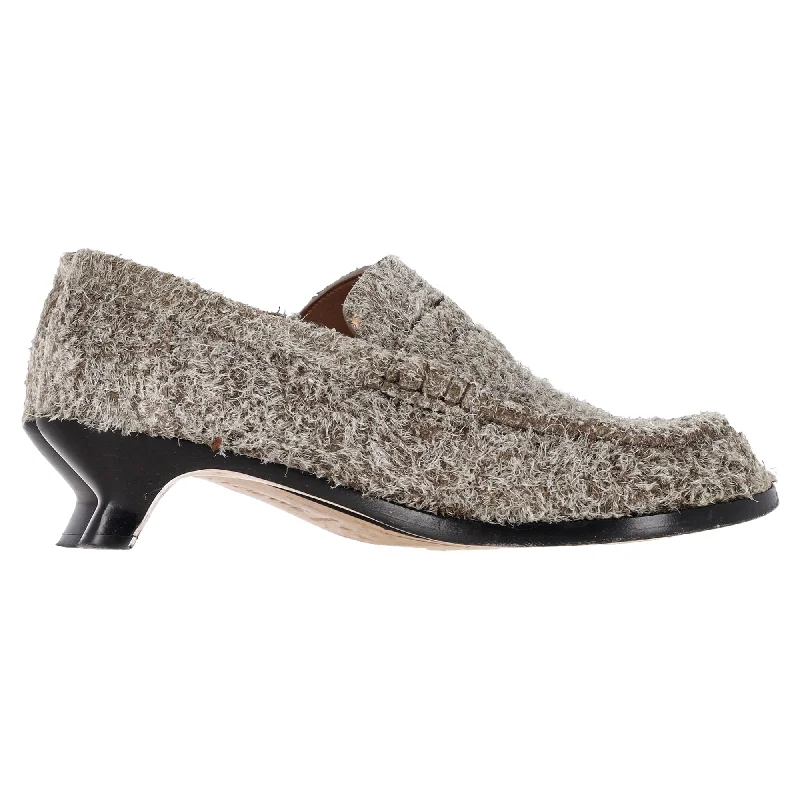 loafers for men with soft leather material for luxurious feel-Loewe Terra 40 Loafer Pumps in Grey Suede