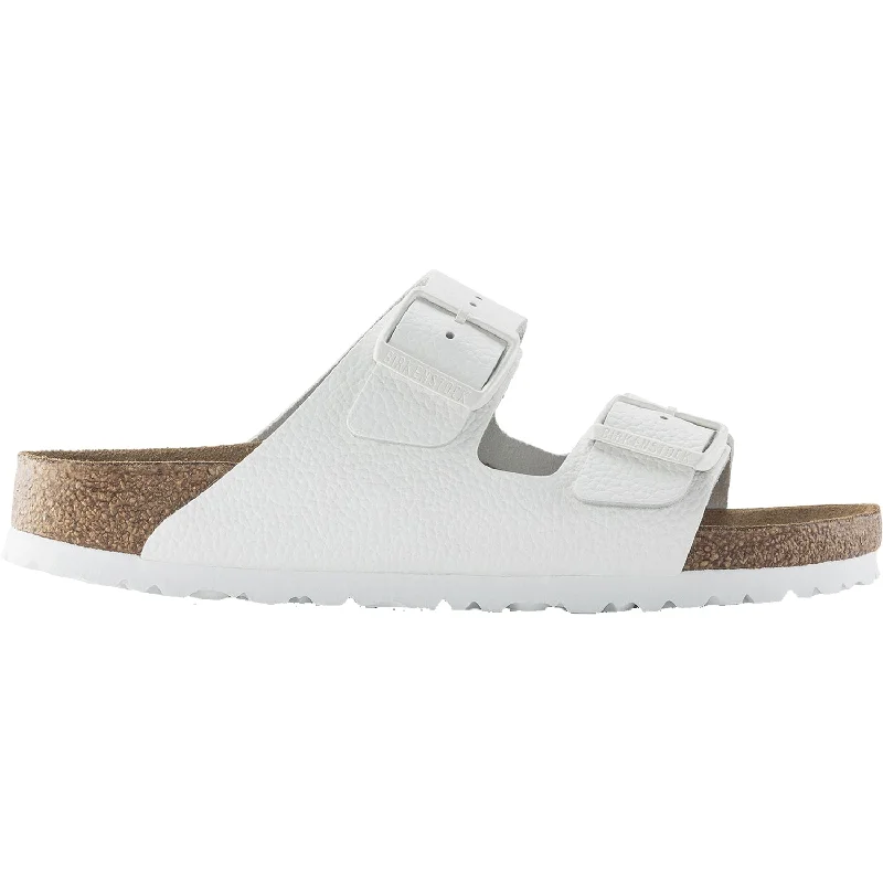 sandals for warm weatherWomen's Birkenstock Arizona Soft Footbed White Leather