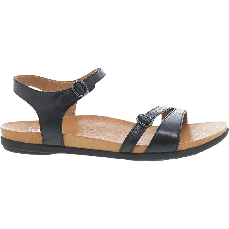 sandals for laid-back summer daysWomen's Dansko Janelle Black Glazed Calf Leather