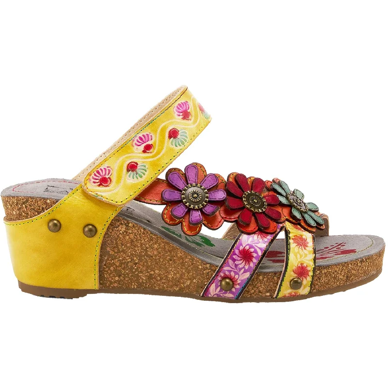 sandals with supportive cushioningWomen's L'Artiste by Spring Step Delight Yellow Multi Leather