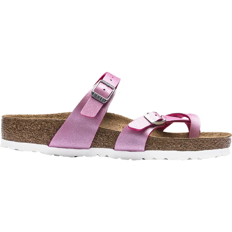 sandals for vacation in the sunWomen's Birkenstock Mayari Icy Metallic Fuchsia Tulip Birko-Flor