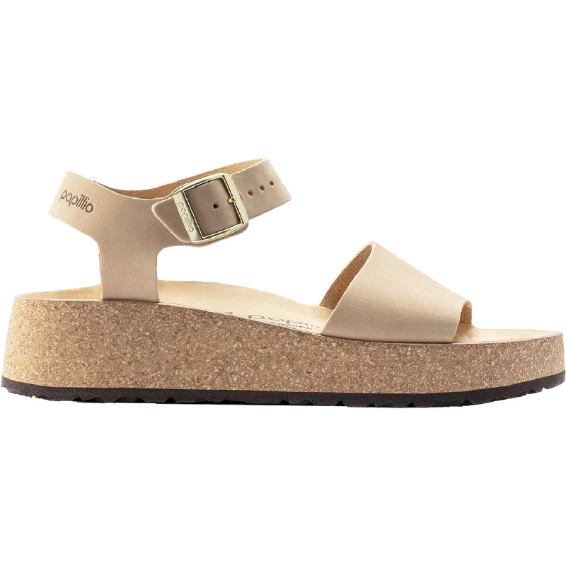 sandals with adjustable velcro strapsWomen's Birkenstock Papillio Glenda Sandcastle Nubuck