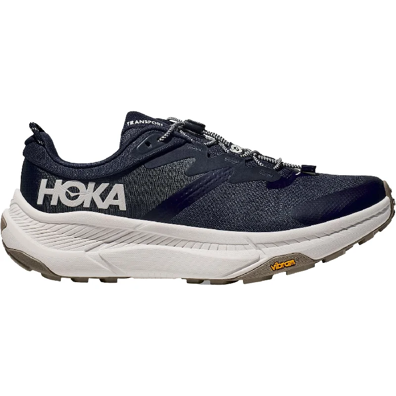 athletic shoes for women with firm heel gripMen's Hoka Transport Varsity Navy/White Mesh