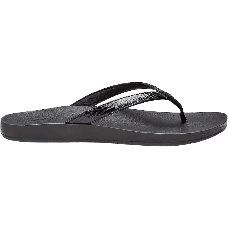 supportive sandals for womenWomen's OluKai Puawe Black Synthetic