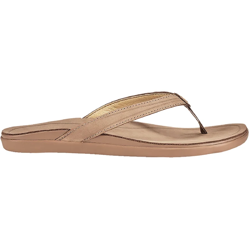 sandals for all-day seaside funWomen's OluKai Aukai Tan Leather