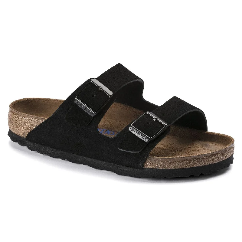 sandals with stylish toe ring designBirkenstock Arizona Soft Footbed Suede Black - Unisex