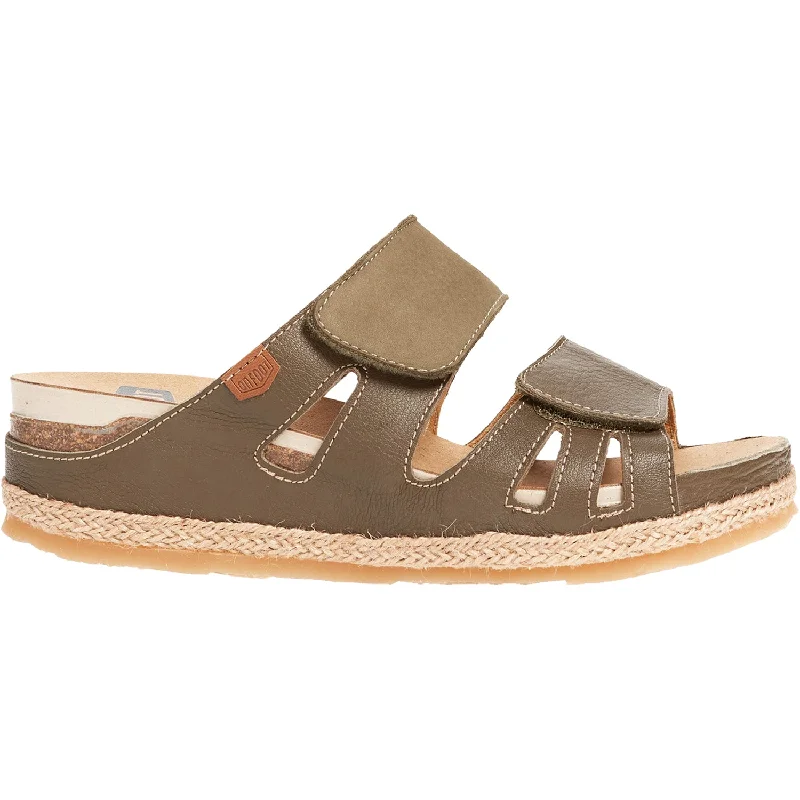 lightweight sandals for casual wearWomen's On Foot 222 Cynara Slide Khaki Leather