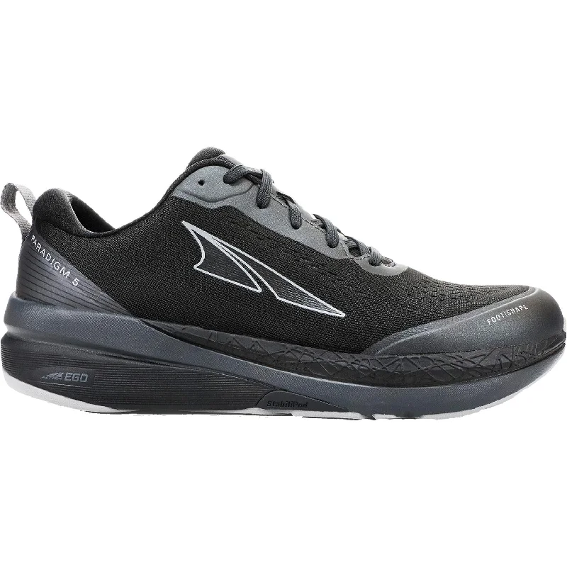 athletic shoes for walking with extra arch supportMen's Altra Paradigm 5 Black Fabric Mesh