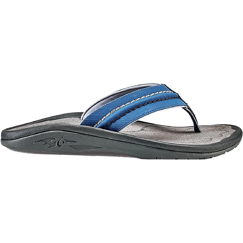 sandals for everyday beach funMen's OluKai Hokua Slate Blue/Charcoal Synthetic