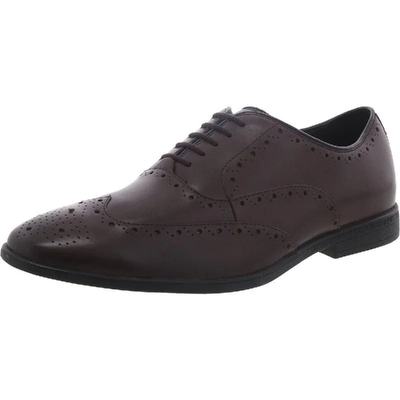 Clarks Mens Bampton Rhodes Leather Lace-Up Oxfords