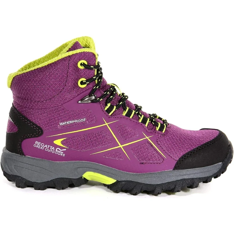 Stylish boots with high-heeled designs for fashion-forward looksRegatta Kota Mid Junior Waterproof Walking Boots - Purple