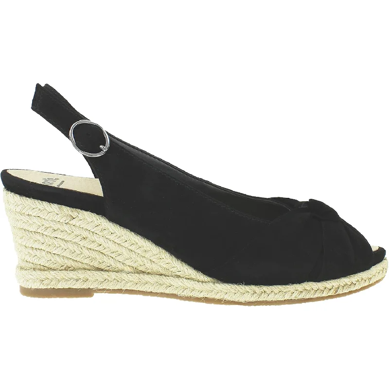 sandals for hot weather vacationsWomen's Earth Bermuda Black Silky Suede