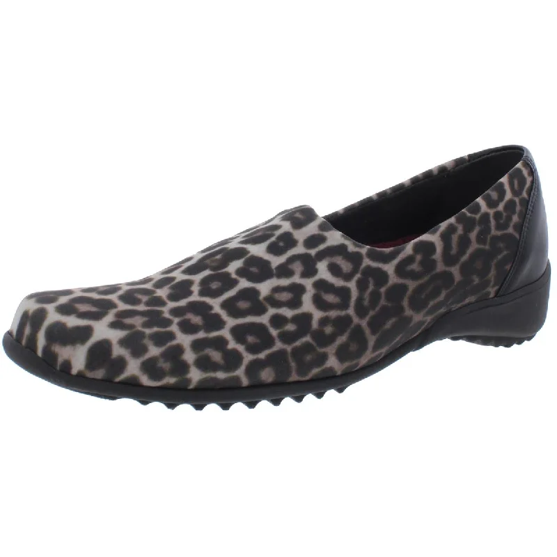 casual shoes for men with flexible and supportive materialMunro Womens Traveler Leopard Print Slip On Casual Shoes